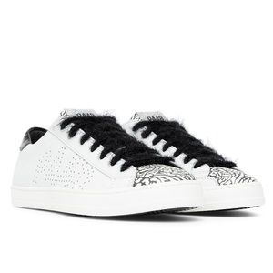 P448 White Sneakers with Black Details